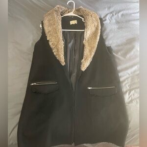 Jolt herringbone faux fur vest
